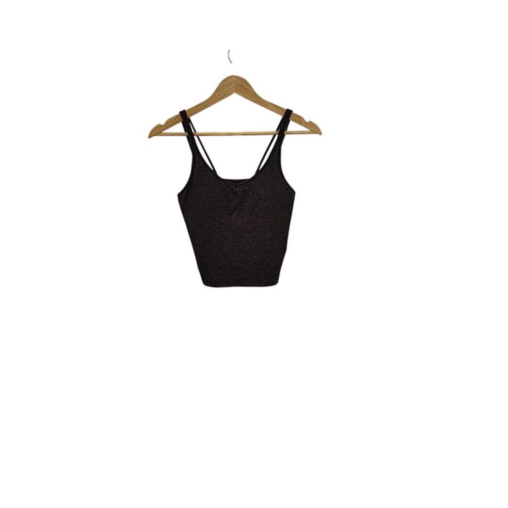 Quince Women Ultra-Soft Strappy Cropped Tank Gray S